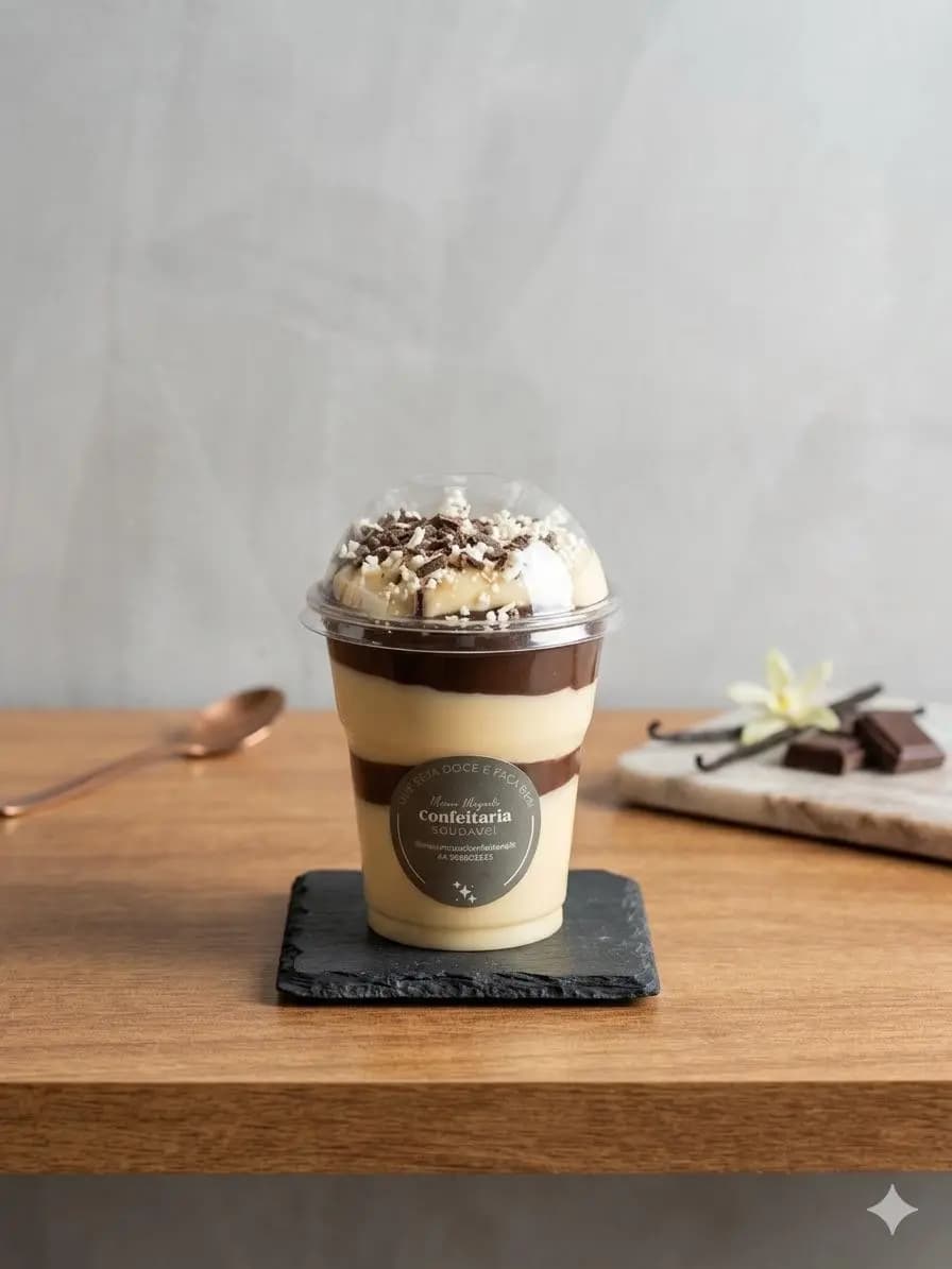 Doce no pote baunilha com chocolate Manu Mazuti